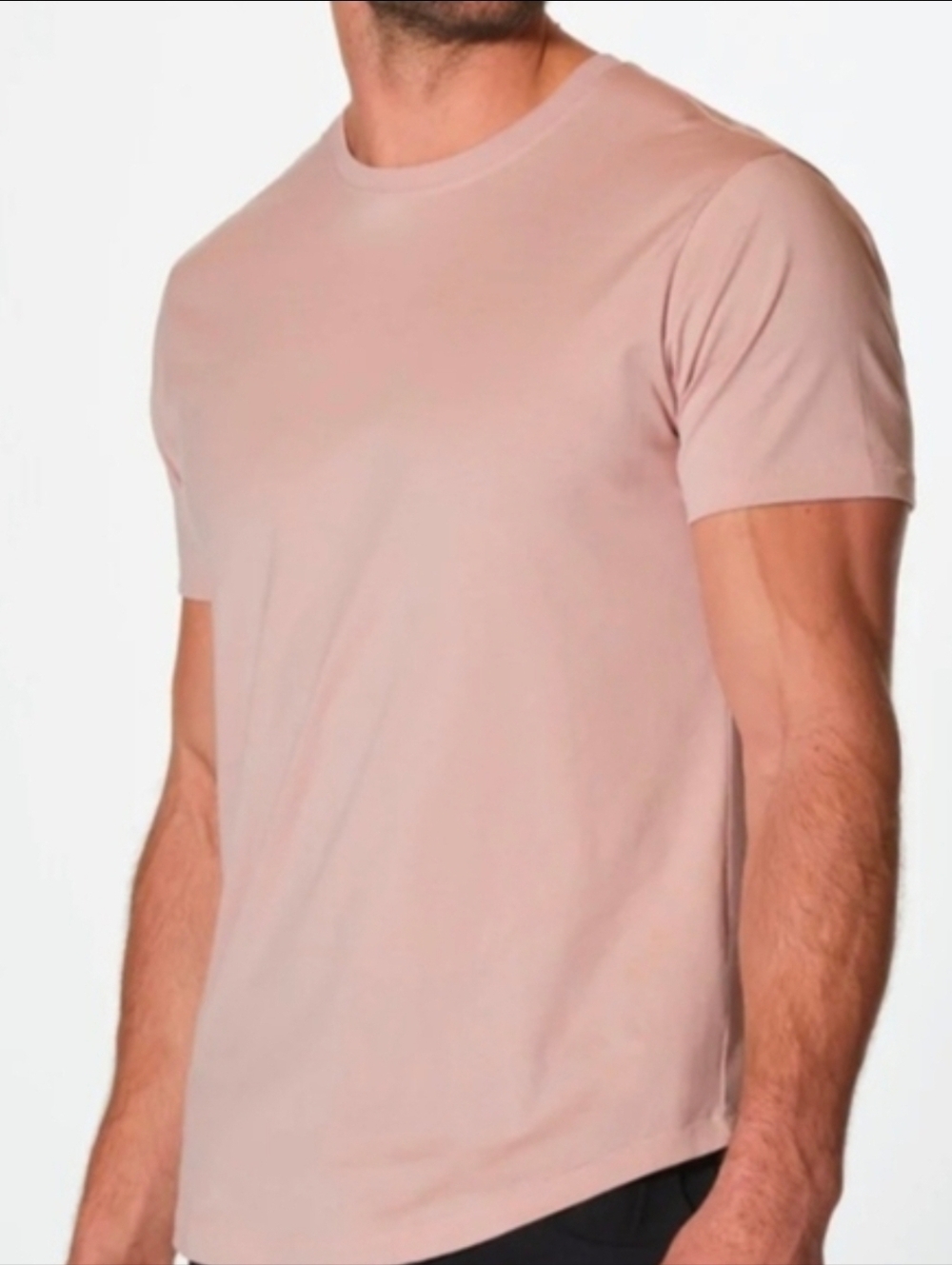 NIB MEN'S $27 Cuts Clothing Crew Curve Hem Short Sleeve Tee In Blush  Size XL
